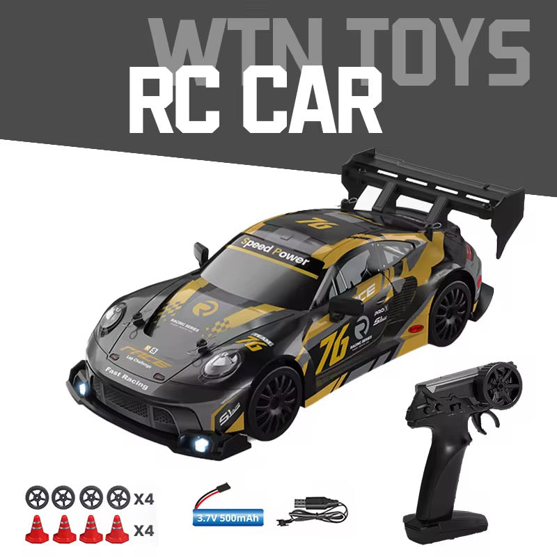Global 4WD Drifting Remote Control Car RC Half-Scale Car 1:24 Professional RC Vehicle Radio Control with LED Lights RTR Speed Trim Racing Simulation CrossBorder Sport Car 4Channel 30m RangeSpeed20km/h