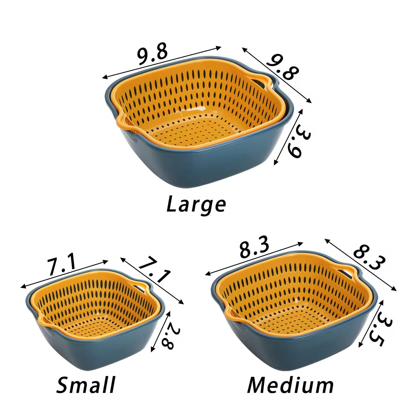 2-in-1Detachable Multi-layer Plastic Kitchen Food
Strainer Fruits Vegetable Washing Baskets Washing Bowl
Strainer Drain Basket