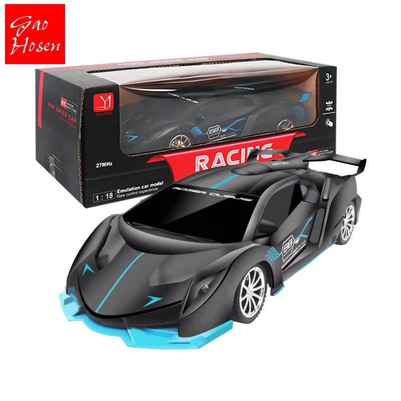 Electric Sports Car Model Four-Way 1:18 Series Simulation RC Racing Car with Wireless Lights Kids Remote Control Toys RC Car Off Road Hobby Racing Car Toys Gift for 3 to 14 Years Old Boys, Girls