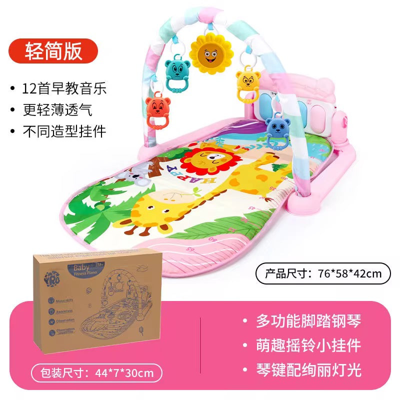 Multi-Functional Activity Fitness Sleeping Infants & Toddlers Baby Playmat Glow and Grow Kick & Play Piano Gym, Blue Musical Learning Toy with Developmental Activities for Newborns Babies 0+ Months