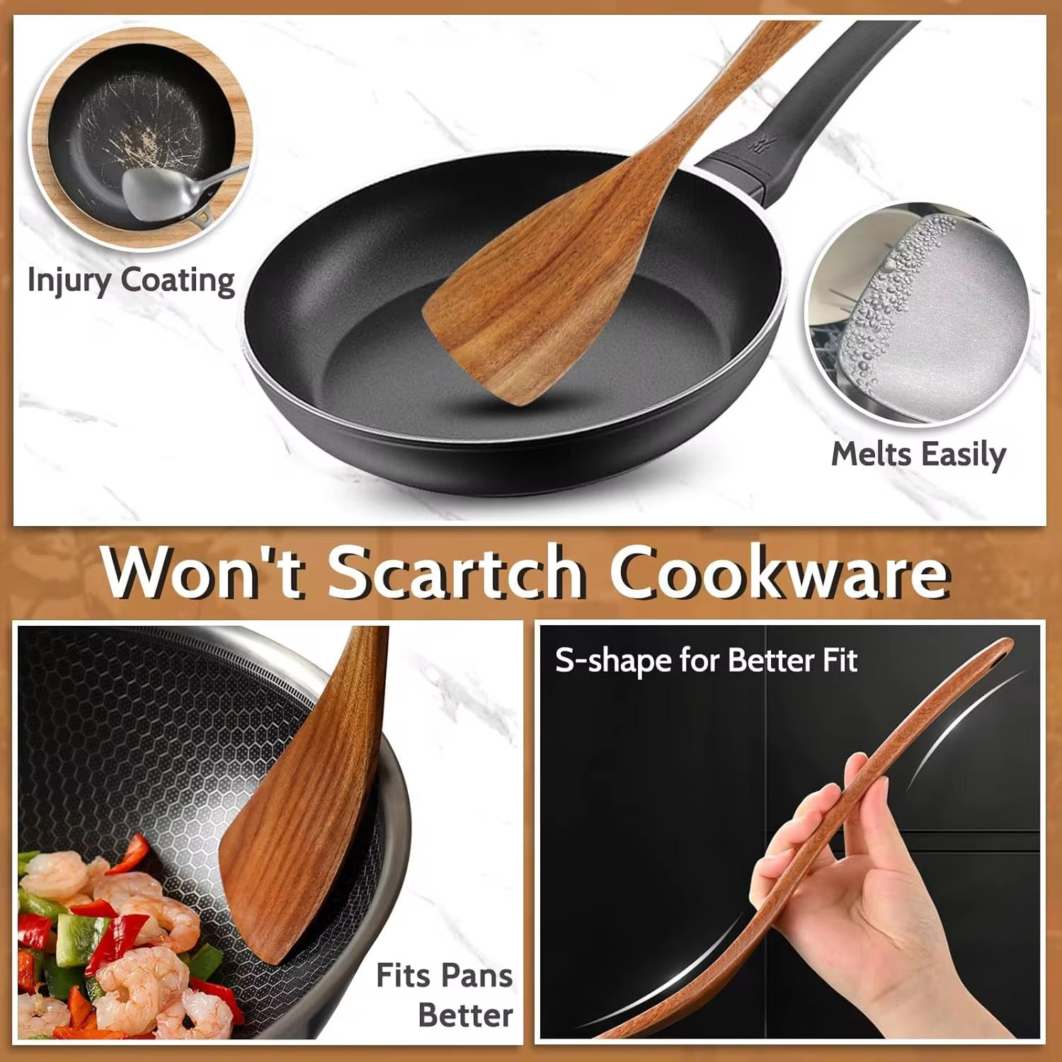 Bring nature into your kitchen—where heritage meets modern simplicity. 9 pcs Natural Craft Acacia Teak Utensil Set.