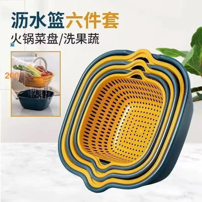 2-in-1Detachable Multi-layer Plastic Kitchen Food
Strainer Fruits Vegetable Washing Baskets Washing Bowl
Strainer Drain Basket