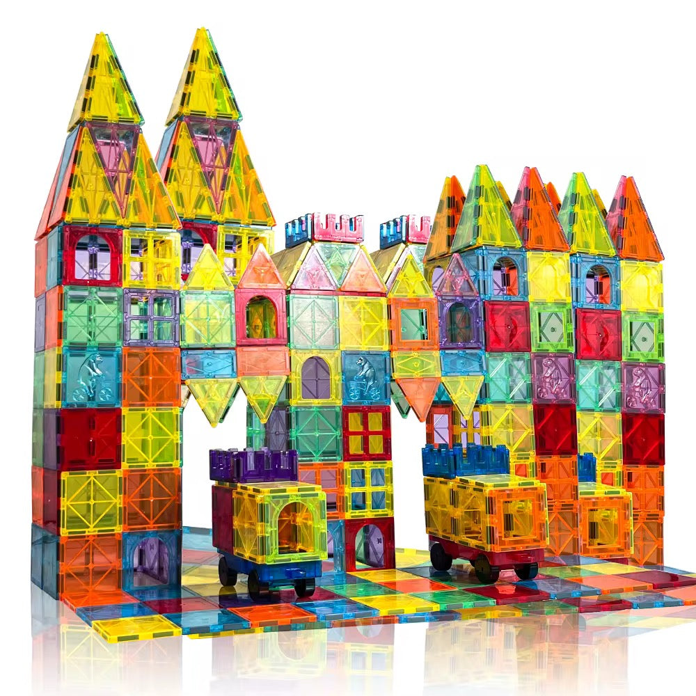 Magnetic Tiles Toys for Kids Preschool Learning, Magnetic Blocks Sensory Montessori Toys Set All Pieces, Ideal Educational Construction Gifts for 2+ Year Old Boys and Girls 32PCS
