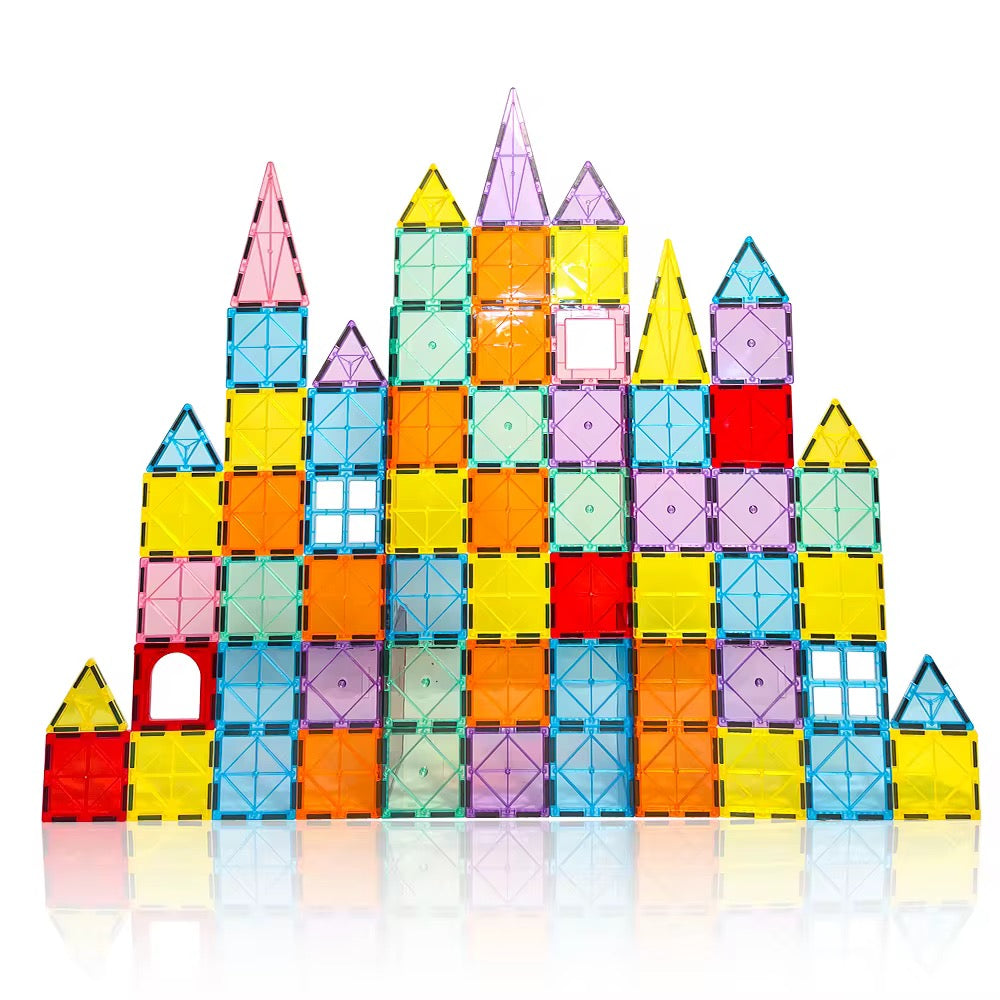 Magnetic Tiles Toys for Kids Preschool Learning, Magnetic Blocks Sensory Montessori Toys Set All Pieces, Ideal Educational Construction Gifts for 2+ Year Old Boys and Girls 32PCS