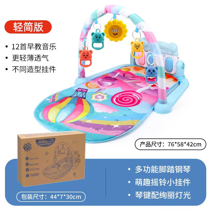 Multi-Functional Activity Fitness Sleeping Infants & Toddlers Baby Playmat Glow and Grow Kick & Play Piano Gym, Blue Musical Learning Toy with Developmental Activities for Newborns Babies 0+ Months