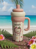 Aron "MOC" 750ml Bullet-Shaped Insulated Bottle - Premium 316/304 Stainless Steel with Cute Heart & Apple Dog Design