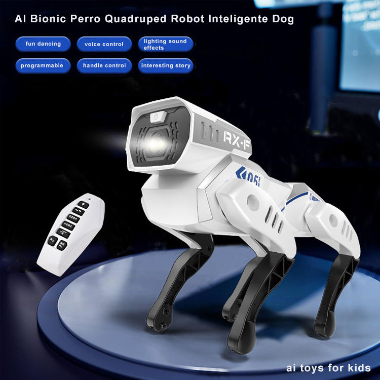 Smart Intelligent Mechanical Durable Plastic Dog Robot Toy Programmable Obstacle Avoidance Remote Control with Speech and Gesture RC Pet Electronics Dog Dancing Walking Toys for Kids