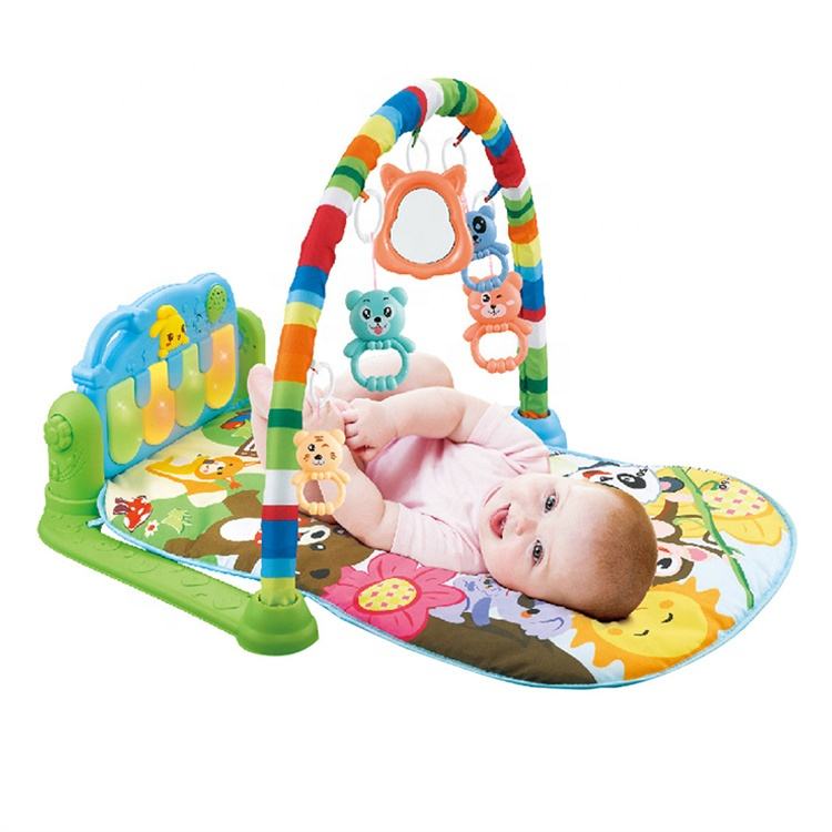 Multi-Functional Activity Fitness Sleeping Infants & Toddlers Baby Playmat Glow and Grow Kick & Play Piano Gym, Blue Musical Learning Toy with Developmental Activities for Newborns Babies 0+ Months