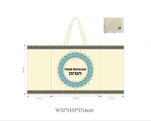 Aron Think Different Canvas Tote Bag, Large Reusable Shopping Shoulder Bag With Decorative Pattern, Heavy Weight Cotton, Front Pocket With Zipper