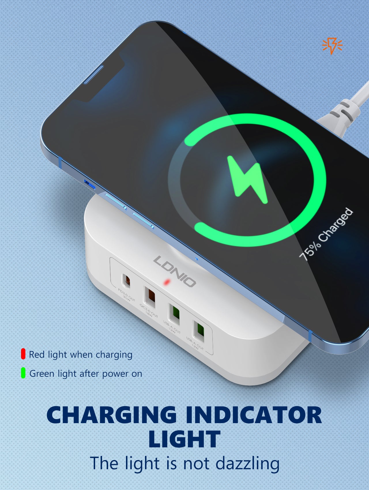 LDNIO 32W Desktop Wireless Charger with QC3.0 & PD 30W Fast Charging - AW004, Multi-Port USB & Wireless Charging Station