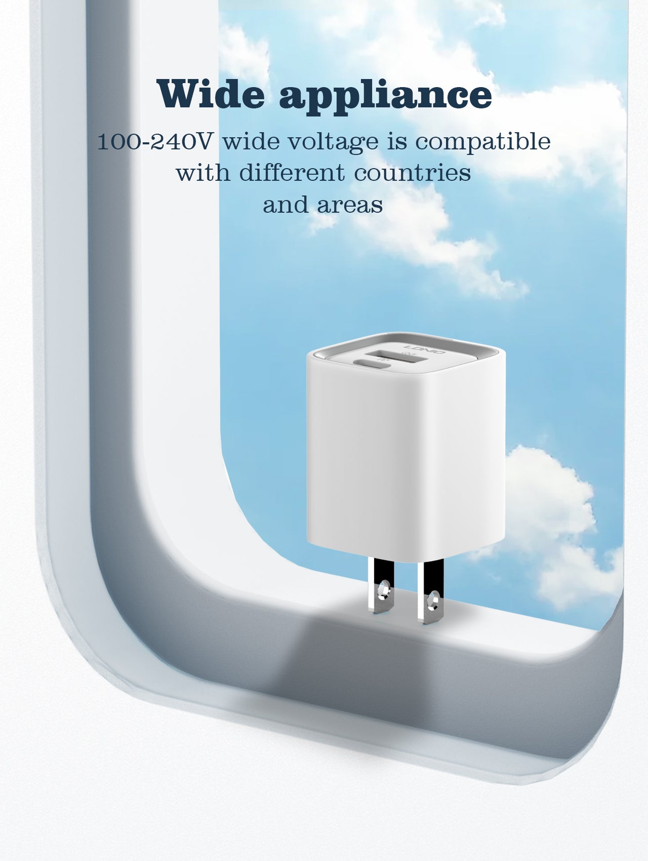 LDNIO 20W Dual Port Fast Charger with PD & QC3.0 Support – White USB-C & USB-A Wall Adapte