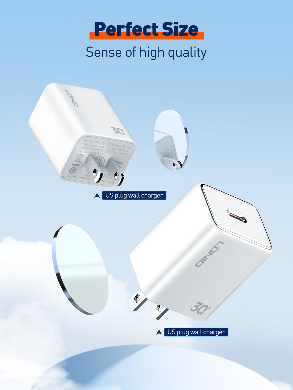 30W PD Fast Charger A1508C With Type-C to Type-C, Type C to Lightning – Support PD3.0 / PPS / QC3.0 / SCP / FCP