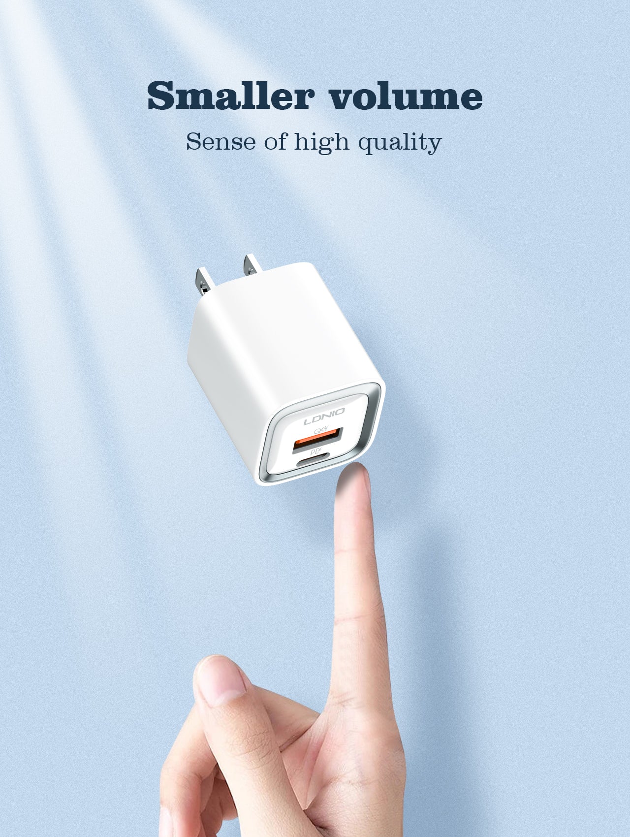 LDNIO 20W Dual Port Fast Charger with PD & QC3.0 Support – White USB-C & USB-A Wall Adapte