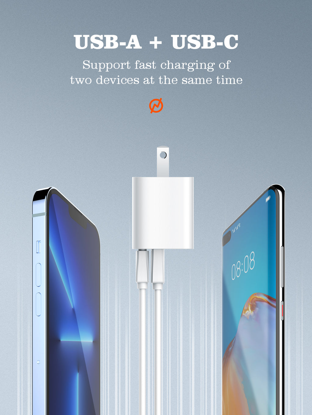 LDNIO 20W Dual Port Fast Charger with PD & QC3.0 Support – White USB-C & USB-A Wall Adapte