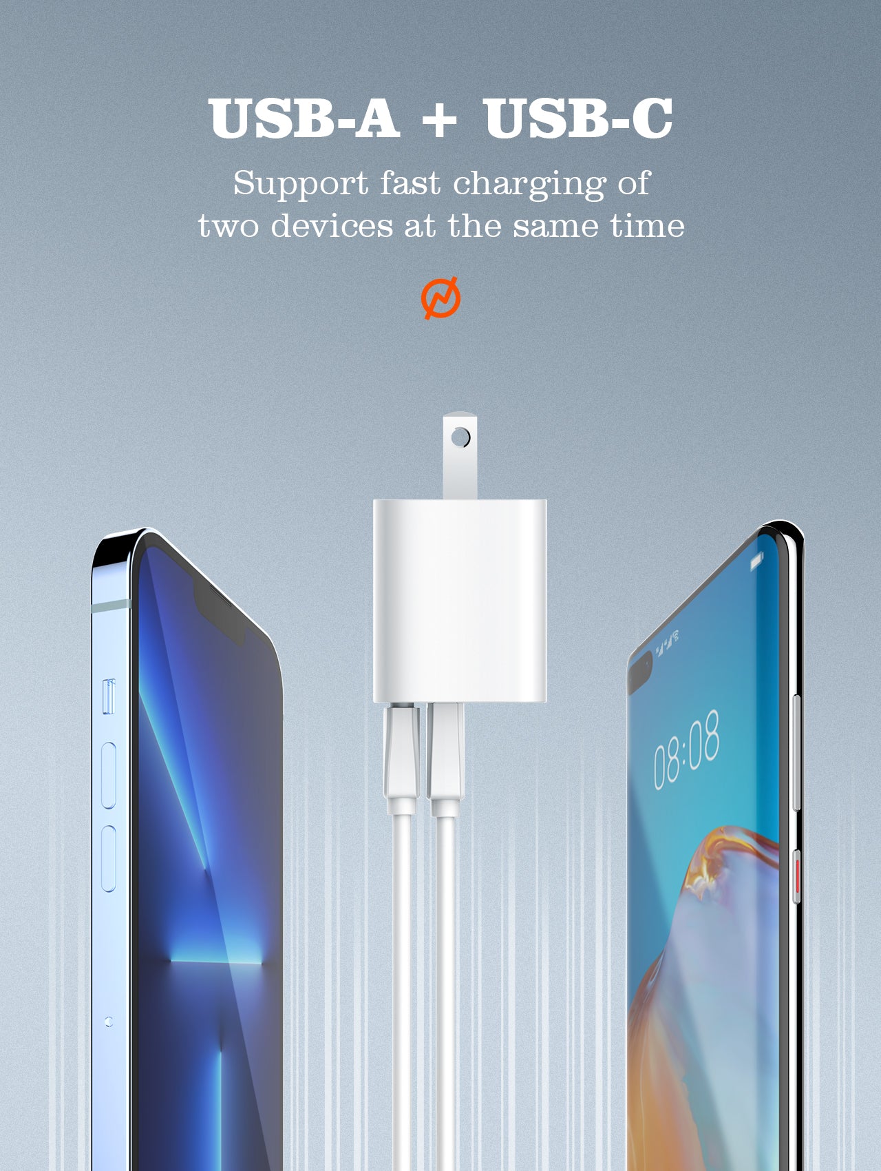 LDNIO 20W Dual Port Fast Charger with PD & QC3.0 Support – White USB-C & USB-A Wall Adapte