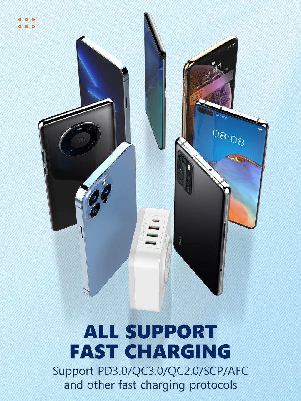 LDNIO 32W Desktop Wireless Charger with QC3.0 & PD 30W Fast Charging - AW004, Multi-Port USB & Wireless Charging Station