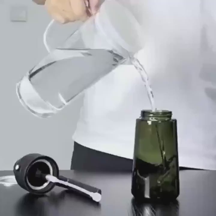 Olive Oil Sprayer for Cooking, 2 In 1 Glass Oil Dispenser Premium Spray Bottle for Kitchen Gadgets and Air Fryer Accessories, Salad, BBQ - Dark Green