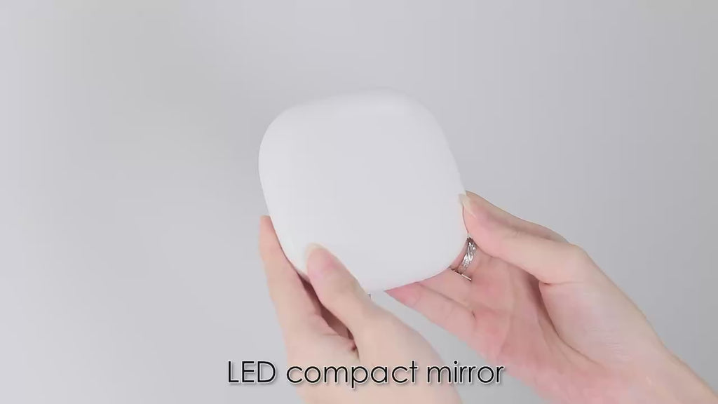 LumiÉlan™ DualGlow Compact Mirror – Precision Meets Elegance LED Makeup Mirror Light Double-Sided Folding Square Pocket Portable
