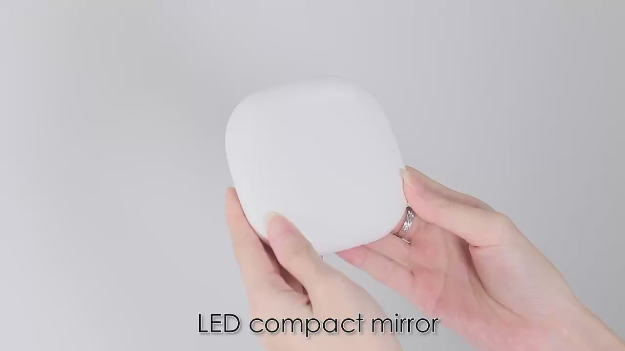 LumiÉlan™ DualGlow Compact Mirror – Precision Meets Elegance LED Makeup Mirror Light Double-Sided Folding Square Pocket Portable