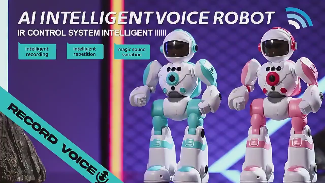 Gesture Sensing RC Robot Toy for Kids, Smart Interactive Dancing Robot with Voice Recording & Playback, LED Lights, Touch & Remote Control, Music & Magic Sound Educational Toy for Boys & Girls