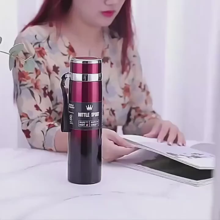 BPA-Free Vacuum Thermos Flask with Tea Infuser and Anti-Slip Base, blending elegance, practicality, and cultural resonance
