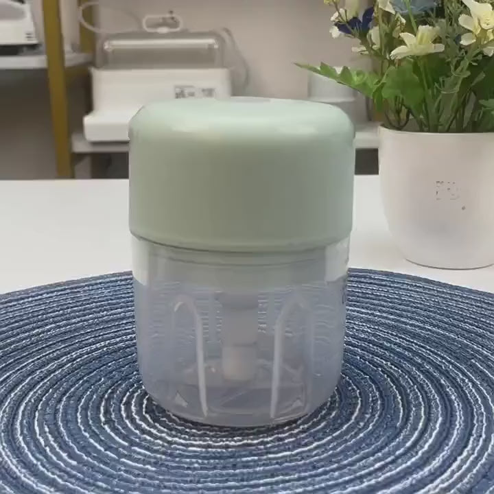 Electric Garlic Chopper, Portable Rechargeable Food Processor, Mini Garlic Grinder Masher Onion Chopper with Stainless Steel Blade, Cordless Mini Veggie Chopper for Nuts, Ginger, Chili, Fruit, Meat, Baby Food Processor