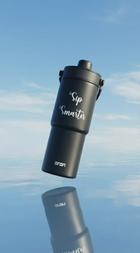 Aron "Sip Smarter" 735ml New Double-Layer Rubber-Coated Car Cup - Premium 304/201 Stainless Steel Insulated Travel Tumbler