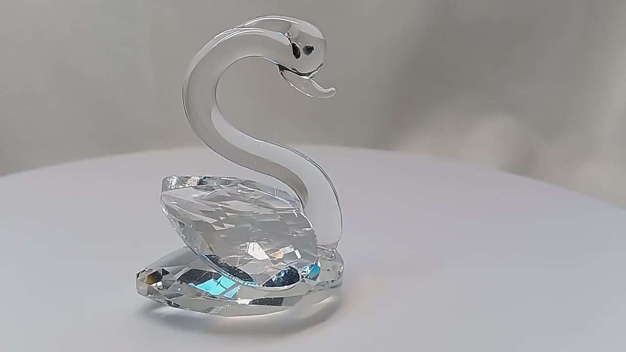 Sparkling Crystal Couple Swan Figurine Home Decoration, Handmade Lover Swan Statue Ornament, Crystal Crafts Paperweight Collectible, Great Gift for Girlfriend & Boyfriend Birthday Holidays Christmas
