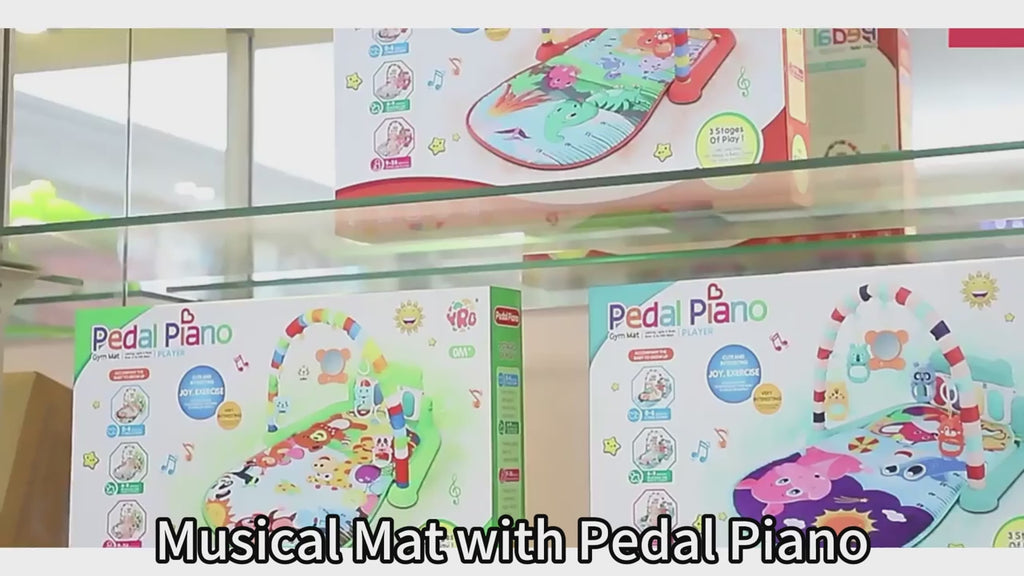 Multi-Functional Activity Fitness Sleeping Infants & Toddlers Baby Playmat Glow and Grow Kick & Play Piano Gym, Blue Musical Learning Toy with Developmental Activities for Newborns Babies 0+ Months