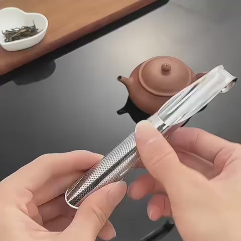 Kitchen Accessories Tea Strainer Amazing 304 Stainless Steel Tea Infuser with Long Handle Reusable Loose Leaf Tea Steeper Pipe Design Touch Feel Holder Tool Tea Spoon Infuser Filter