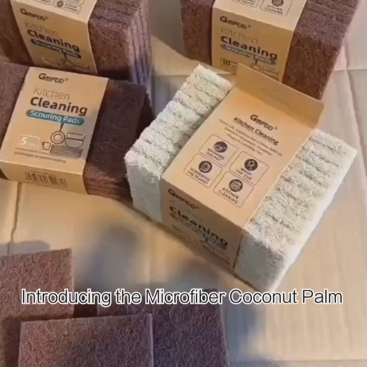 Microfiber Coconut Palm Brush Bowl Cleaning Cloth 0.8-0.9cm Thick Sisal Scouring Pad Dish Towel for Kitchen Household Use