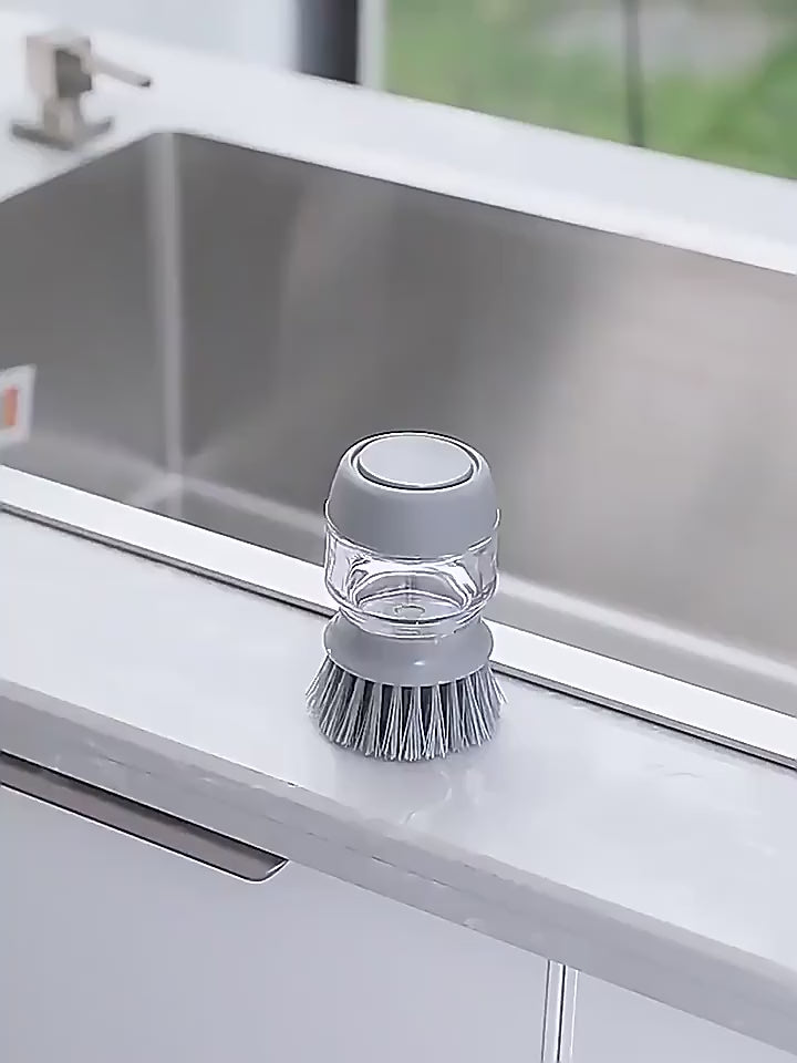 Automatic liquid filling palm kitchen brush