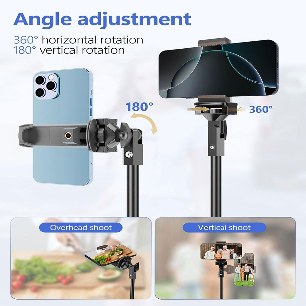 Lightweight Cell Phone Tripod Stand, Adjustable Floor Cellphone Tripod Holder - Portable Compact Smartphone Selfie Stick for iPhone & Android, Video Recording/Content Creator Camera Ring Light Filming