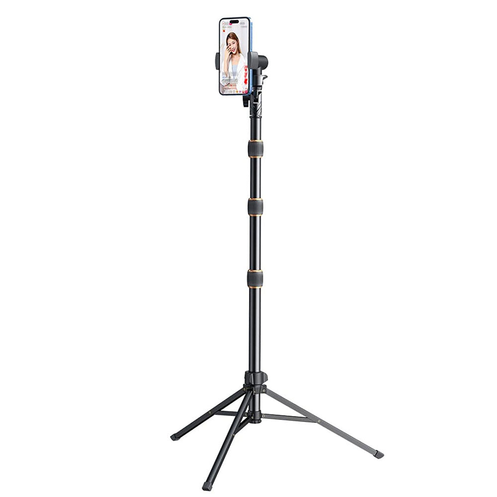 Lightweight Cell Phone Tripod Stand, Adjustable Floor Cellphone Tripod Holder - Portable Compact Smartphone Selfie Stick for iPhone & Android, Video Recording/Content Creator Camera Ring Light Filming
