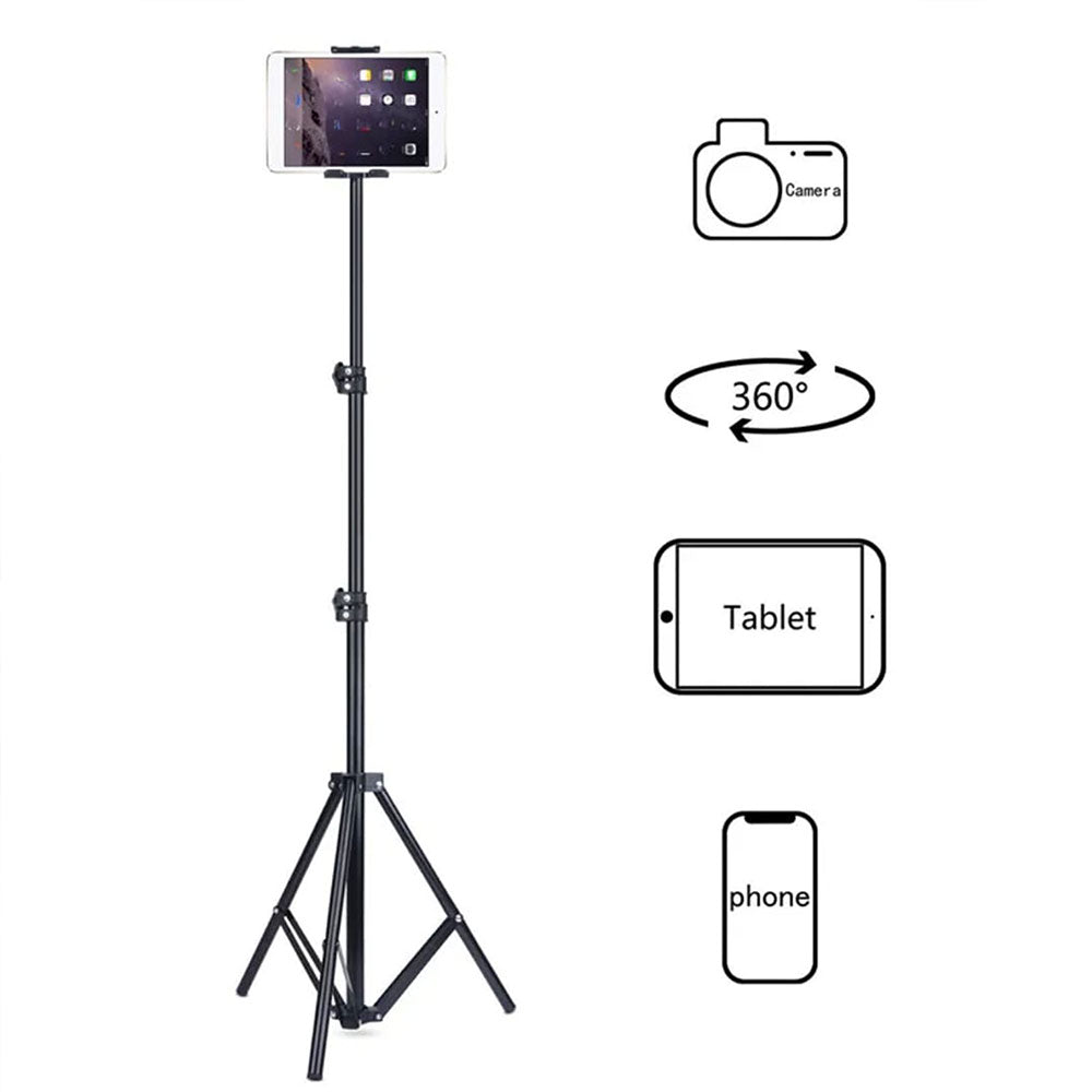 Lightweight Cell Phone Tripod Stand, Adjustable Floor Cellphone Tripod Holder - Portable Compact Smartphone Selfie Stick for iPhone & Android, Video Recording/Content Creator Camera Ring Light Filming