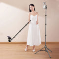 Lightweight Cell Phone Tripod Stand, Adjustable Floor Cellphone Tripod Holder - Portable Compact Smartphone Selfie Stick for iPhone & Android, Video Recording/Content Creator Camera Ring Light Filming
