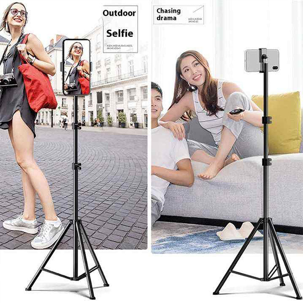 Lightweight Cell Phone Tripod Stand, Adjustable Floor Cellphone Tripod Holder - Portable Compact Smartphone Selfie Stick for iPhone & Android, Video Recording/Content Creator Camera Ring Light Filming