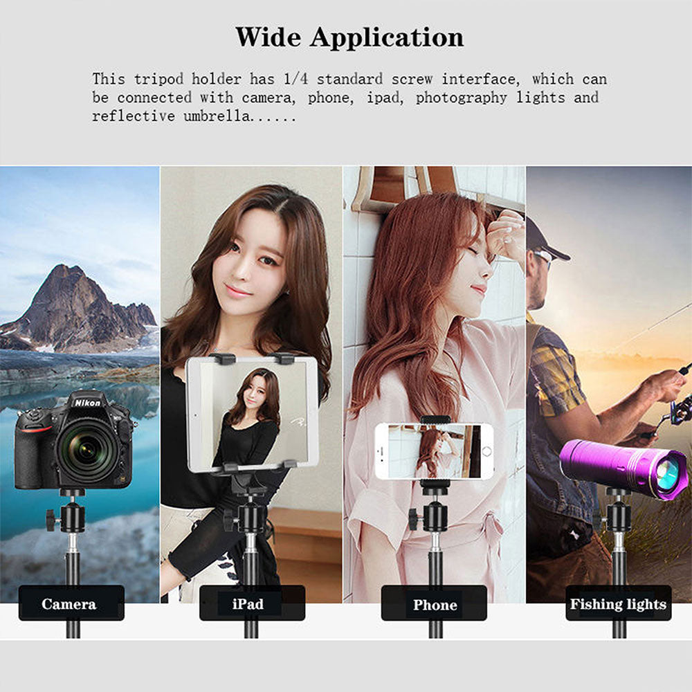 Lightweight Cell Phone Tripod Stand, Adjustable Floor Cellphone Tripod Holder - Portable Compact Smartphone Selfie Stick for iPhone & Android, Video Recording/Content Creator Camera Ring Light Filming