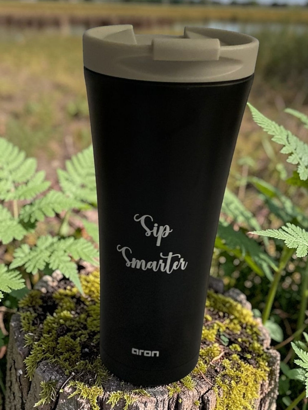 Premium Aron 500ml Double-Walled Stainless Steel Car Cup with "Sip Smarter" Engraving - Ideal for Coffee, Tea, and Water On-the-Go