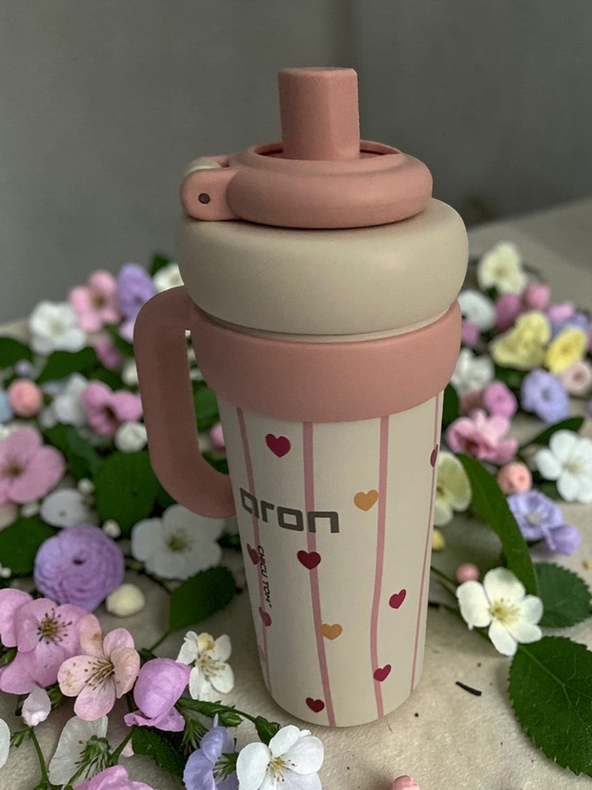 Aron "MOC" 750ml Bullet-Shaped Insulated Bottle - Premium 316/304 Stainless Steel with Cute Heart & Apple Dog Design