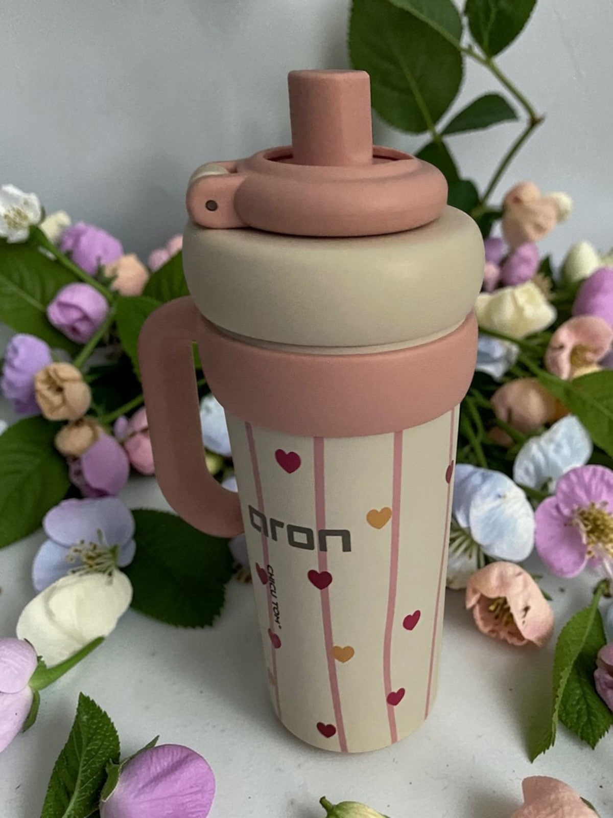 Aron "MOC" 750ml Bullet-Shaped Insulated Bottle - Premium 316/304 Stainless Steel with Cute Heart & Apple Dog Design