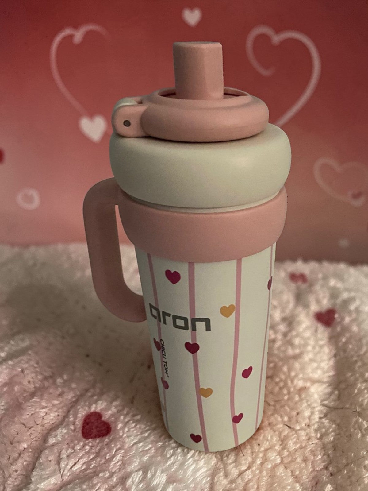 Aron "MOC" 750ml Bullet-Shaped Insulated Bottle - Premium 316/304 Stainless Steel with Cute Heart & Apple Dog Design