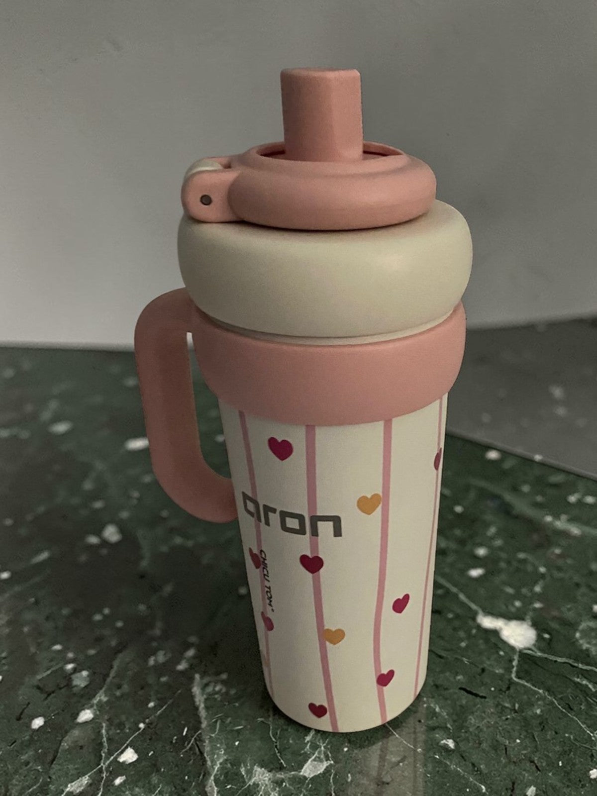 Aron "MOC" 750ml Bullet-Shaped Insulated Bottle - Premium 316/304 Stainless Steel with Cute Heart & Apple Dog Design