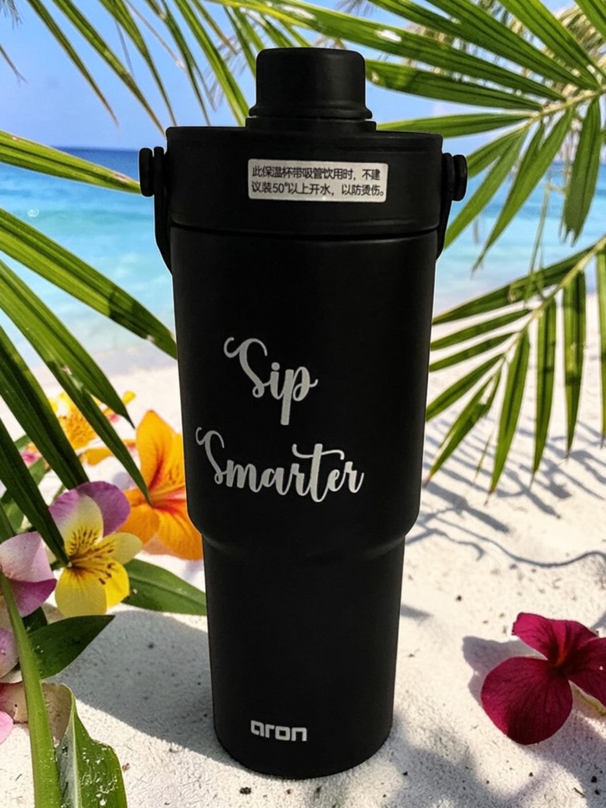 Aron "Sip Smarter" 735ml New Double-Layer Rubber-Coated Car Cup - Premium 304/201 Stainless Steel Insulated Travel Tumbler