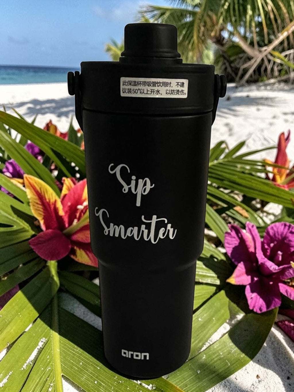 Aron "Sip Smarter" 735ml New Double-Layer Rubber-Coated Car Cup - Premium 304/201 Stainless Steel Insulated Travel Tumbler