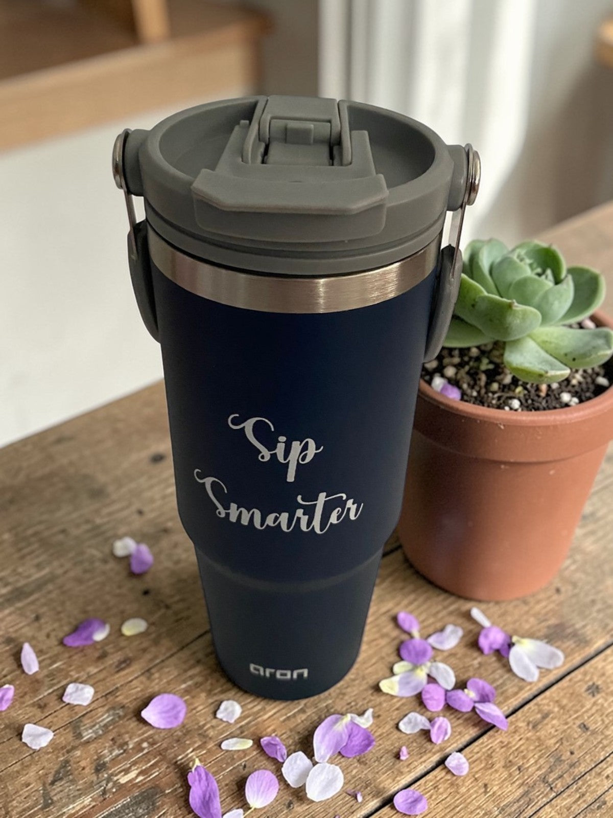 Aron "Sip Smarter" 600ml New Silicone-Wrapped Double-Use Car Cup - Premium 304/201 Stainless Steel Insulated Tumbler for Hot & Cold Beverages