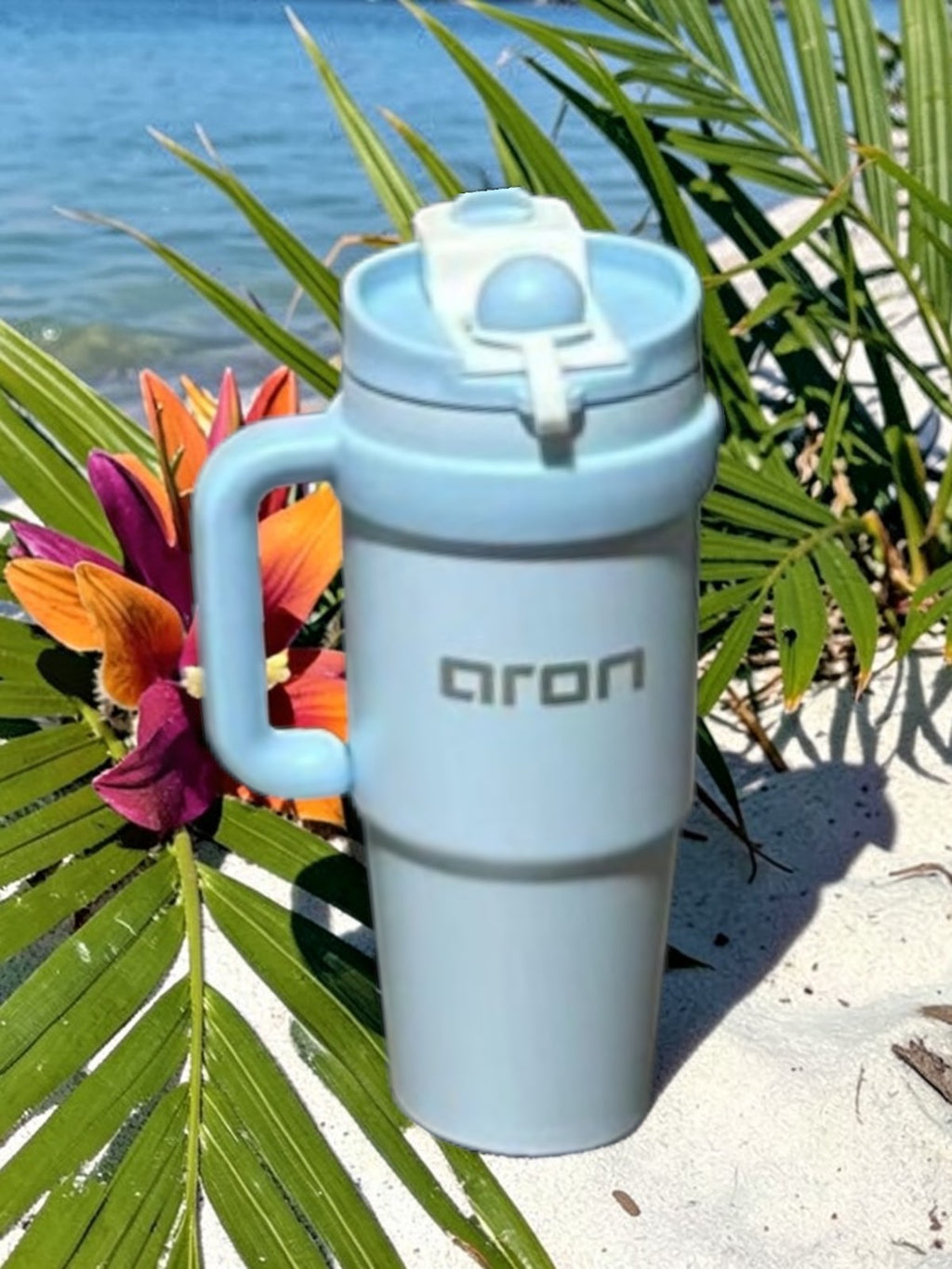 The Aron Everyday 900ml Large Capacity "Mood Cup" - Double Wall 316 Stainless Steel Travel Mug with Portable Handle & PP Lid